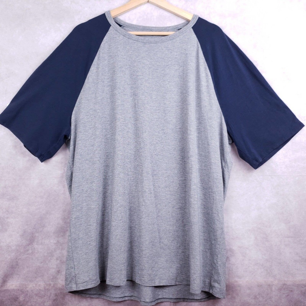 Lululemon Mens Bodhi T-Shirt Short Sleeve Crewneck Heathered Gray Navy Size XXL?